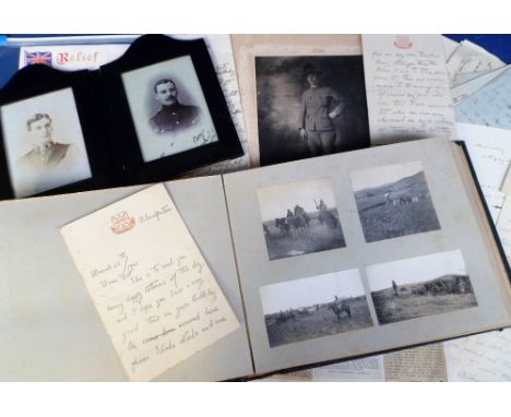 Boer War Photographs and Ephemera, all from one estate comprising an album of 20 pages laid down single sided containing 100+