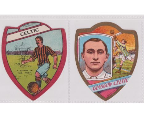 Trade cards, Football, Baines, Celtic, two different shield shaped type cards, 'Celtic' and 'Glasgow Celtic' (gd/vg) (2)  