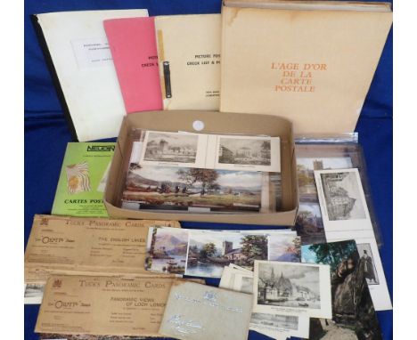 Tony Warr Collection, Postcards, a mixed box of postcard related ephemera and cards including 2 vintage albums, 4 empty moder