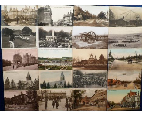Postcards, Hants, a collection of approx. 70 cards of Aldershot and area, with good street scenes and views, a few Military (