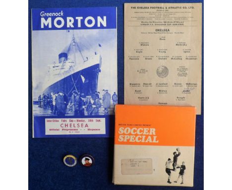 Football, Chelsea selection, 2 scarce enamel lapel badges, 1 illustrated with Chelsea pensioner by Fattorini, the other showi