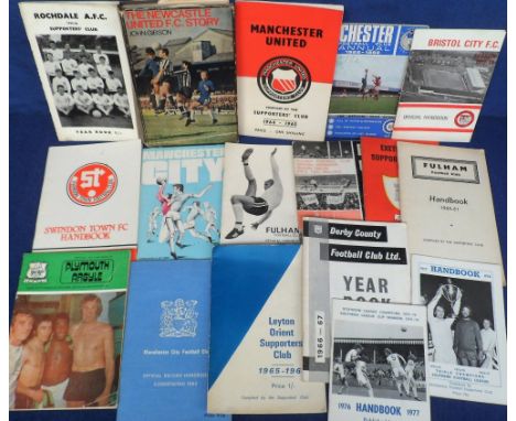 Football, handbooks and club publications, collection of 30+ items inc. handbooks for Rochdale 65/66, Chester 68/69, Manchest