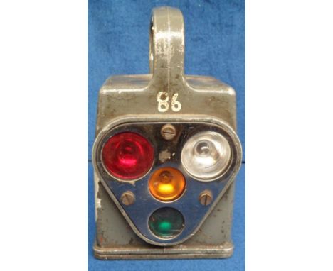 Railwayana, a 1967 dated Paris Metro hand signalling lamp made by S.A. Elaul of Paris (gd used condition)
