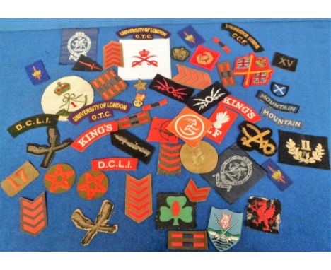 Militaria, a quantity of cloth badges WW1 to modern, to include 17th Training Reserve Battalion (Nova Scotia Highlanders), 52