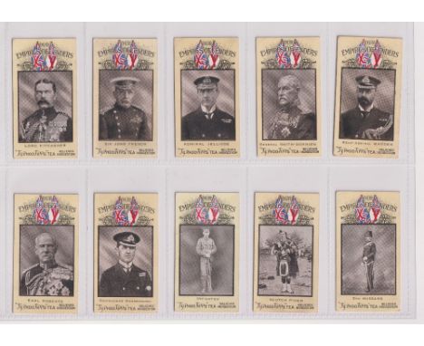 Trade cards, Typhoo, Our Empire's Defenders (set, 24 cards) (one with slight mark to back &amp; a few with light age toning, 