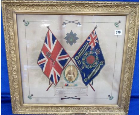 Military Pictures, framed and glazed 'Address by The Queen on the Presentation of Colours to the First Regiment of Foot (Roya