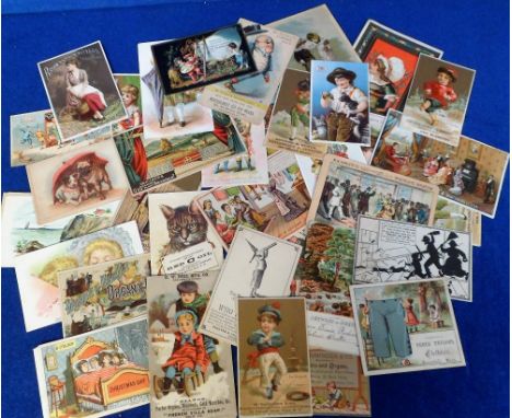 Advertising, USA Trade Cards, 40 American trade cards to include Davis Pain Killer, Brown's Iron Bitters, Niagara Corn Starch