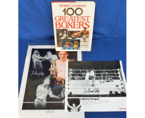 Boxing autographs, Henry Cooper collection, book 'Henry Cooper's 100 Greatest Boxers', signed to inside title page 'Sir Henry