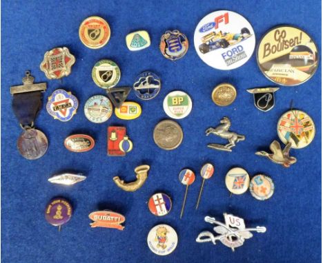 Badges, a collection of approx. 30 badges, enamel, tin etc, WW1 period onwards including World Cup 1966, Brooklands, Our Navy