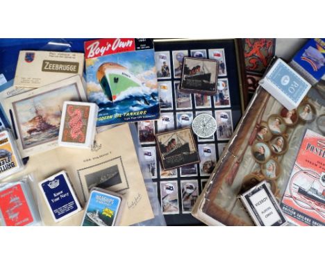 Shipping, a quantity of shipping related ephemera to include a Negretti and Zambra pocket barometer, a brochure for H.M.S. Ki