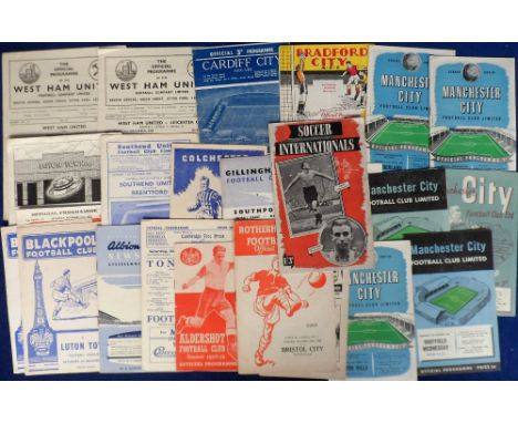 Football programmes, collection from the 1950s inc. West Ham United v Leicester City &amp; Bristol Rovers 1955-6, Manchester 