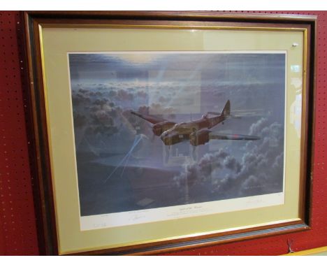 A limited edition print "Night of the Hunter" signed by Lady Aitken Viscount Rothermere, General Coulson 128/850, framed and 