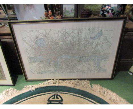 A reproduction framed and glazed print of London 1843, 48cm x 75cm