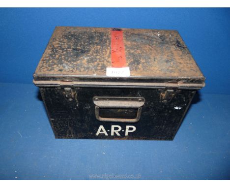 A vintage WWII ARP steel box.