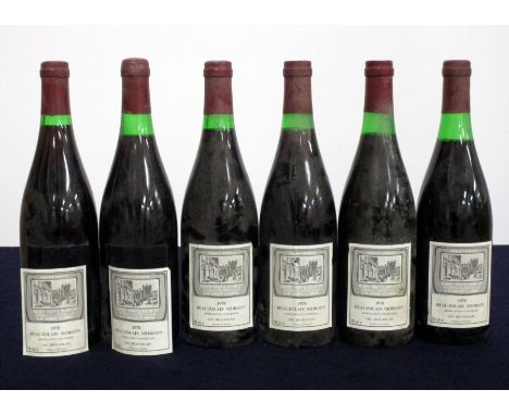 6 bts Beaujolais Morgon Cru Beaujolais EB 1978  BB&amp;R   3 i.n, 1 vts, 1 ts, 1 us/ts,  bs,  1 loose label