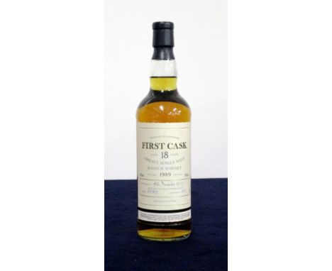 1 70-cl bt First Cask 18 YO Orkney Single Malt Scotch Whisky distilled 4/12/1989, bottle N° 195 (Highland Park) 46%