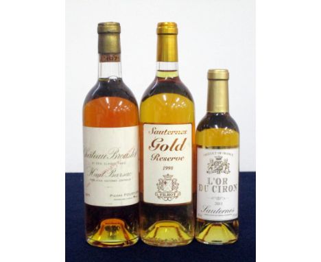 1 bt Ch. Broustet Haut-Barsac 1971 Sauternes 2me Cru Classé ts 1 bt Sauternes Gold reserve Filhot 1998 M &amp; S i.n 1 hf bt 