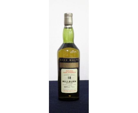 1 70-cl bt Rare Malts Selection Millburn 18 YO Single Malt Scotch Whisky distilled 1975. Natural Cask Strength 58.9% Limited 