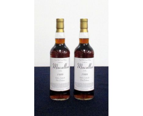 2 bts Macallan Single Malt Scotch Whisky 1989 bottled 2010 at cask strength 54.6% Private Owners bottling