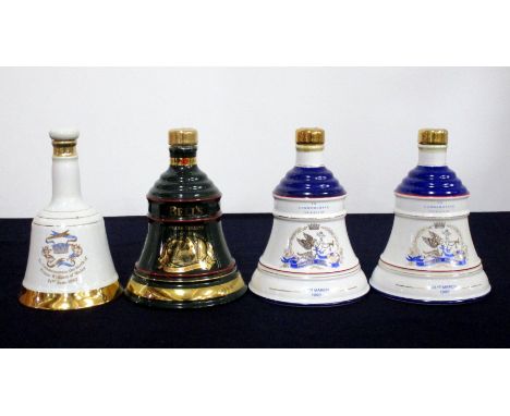 1 50-cl Bells Wade Decanter to Commemorate The Birth Of Prince William of Wales 21st June 1982 oc - damaged 1 70-cl Bells Ext