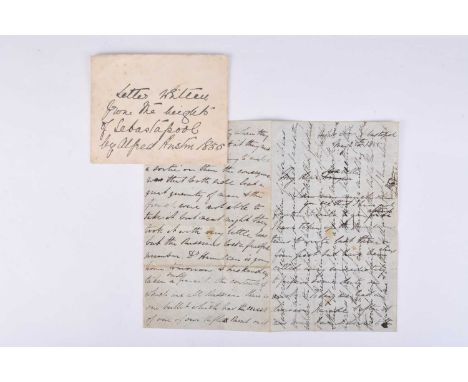 CRIMEAN WAR - Lt. Alfred John Austin, 30th (Cambridgeshire) Regiment of Foot. Autograph letter signed, 25th May 1855, Heights