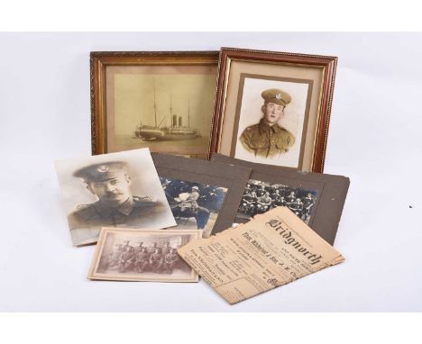 A small group of photographs and a newspaper relating to the King's Shropshire Light Infantry, comprising three of the 1st Bt