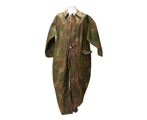 A rare Second World War Special Operations Executive (SOE/OSS) 'Striptease' parachutist suit, dated 1942, size 2, hand-screen