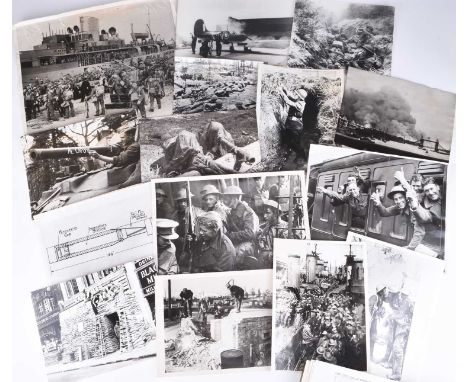 PRESS PHOTOGRAPHY - A mixed group of Second World War-related black and white photographs on various topics, the majority wit