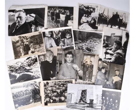 PRESS PHOTOGRAPHY, Nazi Concentration Camps, Atrocities and Trials. Second World War. Approximately sixty-eight black and whi