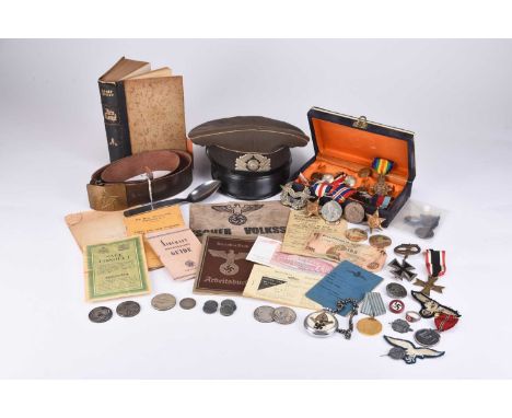 An assembled group of militaria including a German Eastern Front medal, The Day of German Crafts (Tag Des Deutschen Handwerk)