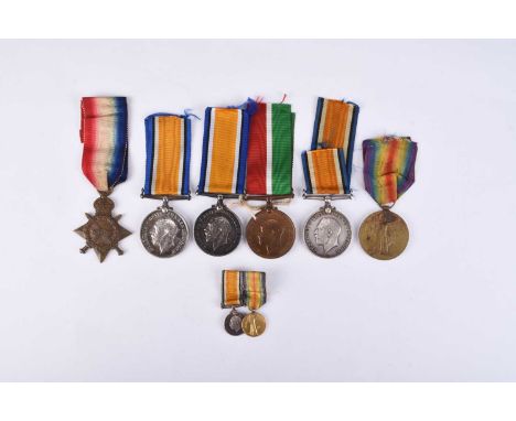 Three First World War medal pairs, comprising 1914-1918 and Mercantile Marine medals to "HERBERT KNOTT"; 1914-15 Star and 191