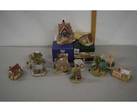 Collection of various Lilyput Lane model cottages and Churches