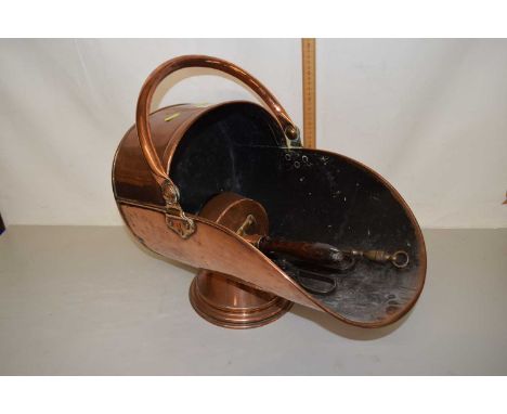 Copper coal chute and fire tools