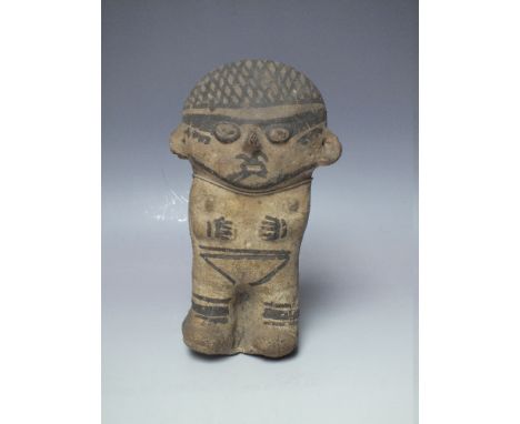 A 15TH CENTURY SOUTH AMERICAN FOLK ART STONE FIGURE, previously from the collection of Dr. Wilkinson of Mobberly Old Hall, se
