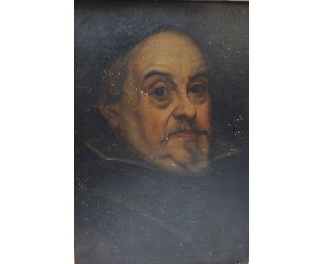 A 19TH CENTURY PORTRAIT STUDY OF A BEARDED CLERIC, oil on canvas laid on board, unsigned, framed, 43 x 30 cm