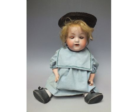 AN ARMAND MARSEILLE 990 BISQUE HEADED DOLL, impressed marks to back of head '990, A 2 M', sleeping eyes - with fault, open mo