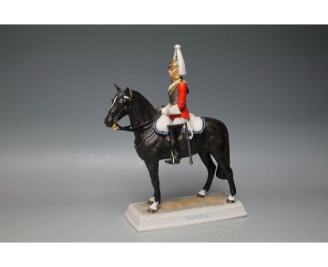 A GOEBEL TROOPER OF THE LIFE GUARDS IN MOUNTED REVIEW ORDER, signed 'Bochmann' to the base, A/F, H 32.5 cm¦Condition Report:S