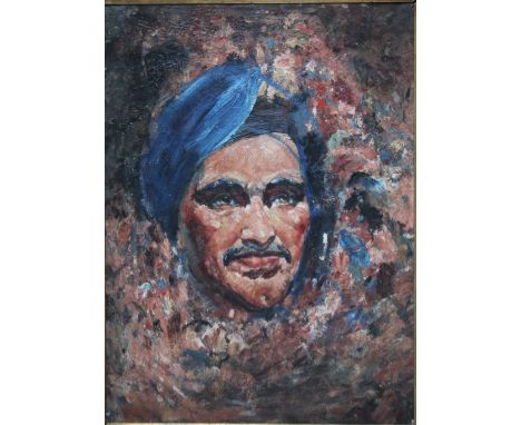 MORTIMER MENPES (1860 - 1938).  A Portrait study of 'Whistler' in Arabic headdress, inscribed on stretcher verso, unsigned, o