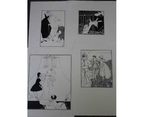 AUBREY BEARDSLEY (Exh. 1872 - 1898).  Four lithographs of various figurative subjects, two initialled in plate, together with
