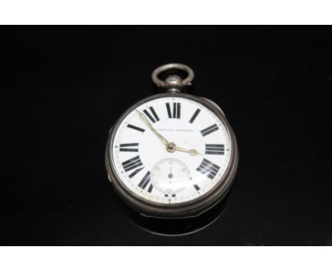 A HALLMARKED SILVER CASED OPEN FACED MANUAL WIND POCKET WATCH SIGNED J HARRIS - WOLVERHAMPTON,  carrying hallmarks on the cas