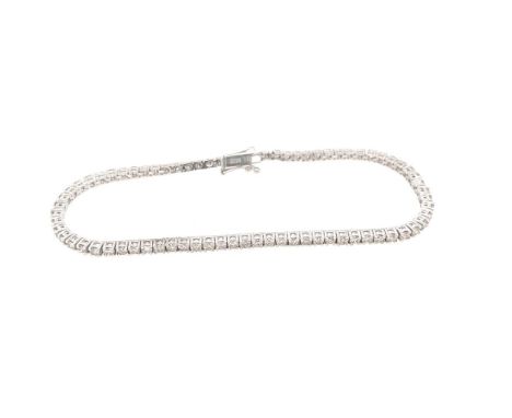 WHITE GOLD BRACELET 14K 7.21 GR WITH DIAMOND 2.84 CT J -K/VS CERT ABSENT - BRC20504