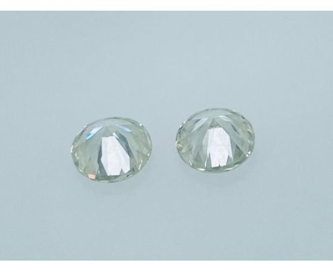 2 DIAMONDS 2.08 CT TOTAL K - SI2 - BRILLIANT CUT - CERTIFICATE ID - C20801-1