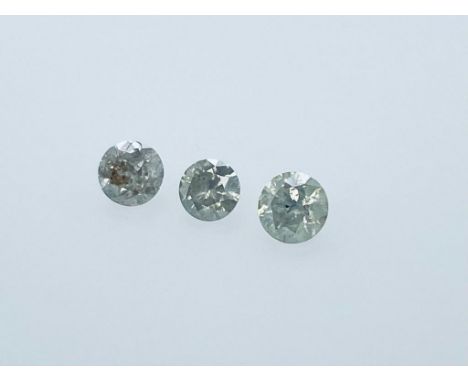 3 DIAMONDS 1.57 CT TOTAL K -M - I3 - BRILLIANT CUT - ID CERTIFICATE - C20306-12H