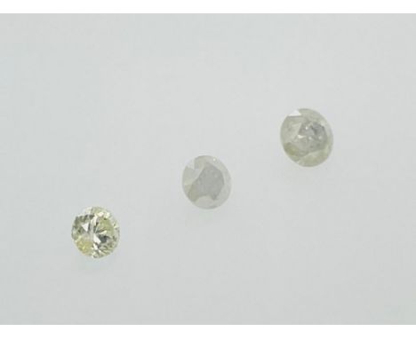 3 DIAMONDS 1.21 CT TOTAL I/FANGY LIGHT YELLOW - I1-3 - BRILLIANT CUT - CERTIFICATE NOT PRESENT - C20609-2