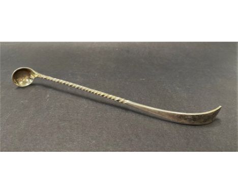 A Victorian silver twisted handle olive or pickle spoon by William Hutton &amp; Sons, length 23.5cm, weight 1.60oz approx. 