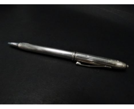 A 925 silver engine turned ballpoint pen by Cross Ireland, length 14.5cm, weight 29.8g approx. 