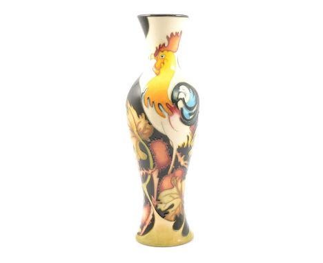 A Moorcroft Pottery vase, 'Cockerel' designed by Kerry Goodwin, 2008, signed 'K Goodwin', 31cm high.