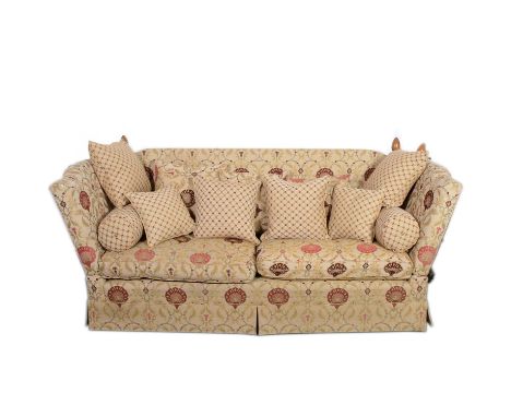 Knole style sofa, by David Gundry, 'The Manhattan Major', with twelve assorted scatter cushions, width 237cm, depth 94cm, hei