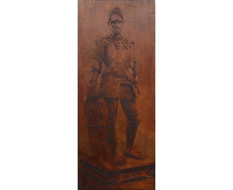 Portfolio of loose drawings, sketches and studies, various hands, and an Austrian (?) wooden panel engraved with a full-lengt