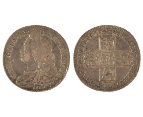 George II (1727-60). Halfcrown, 1745, NONO Edge, obverse: Laureate and draped bust left, LIMA below, reverse: crowned crucifo